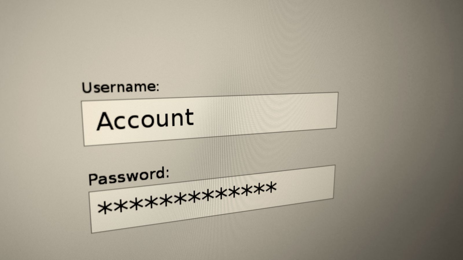 A login box with a username field and a hidden password