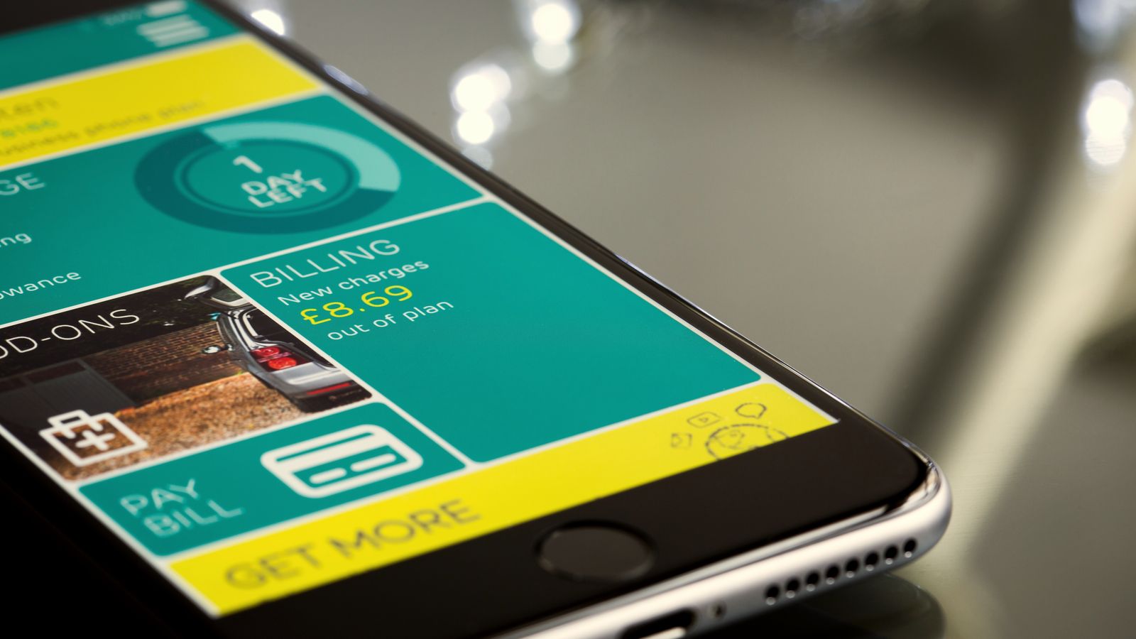 A smartphone showing a mobile banking app with a bill-payment screen