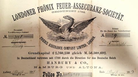 A 1908 fire insurance policy with an eagle letterhead